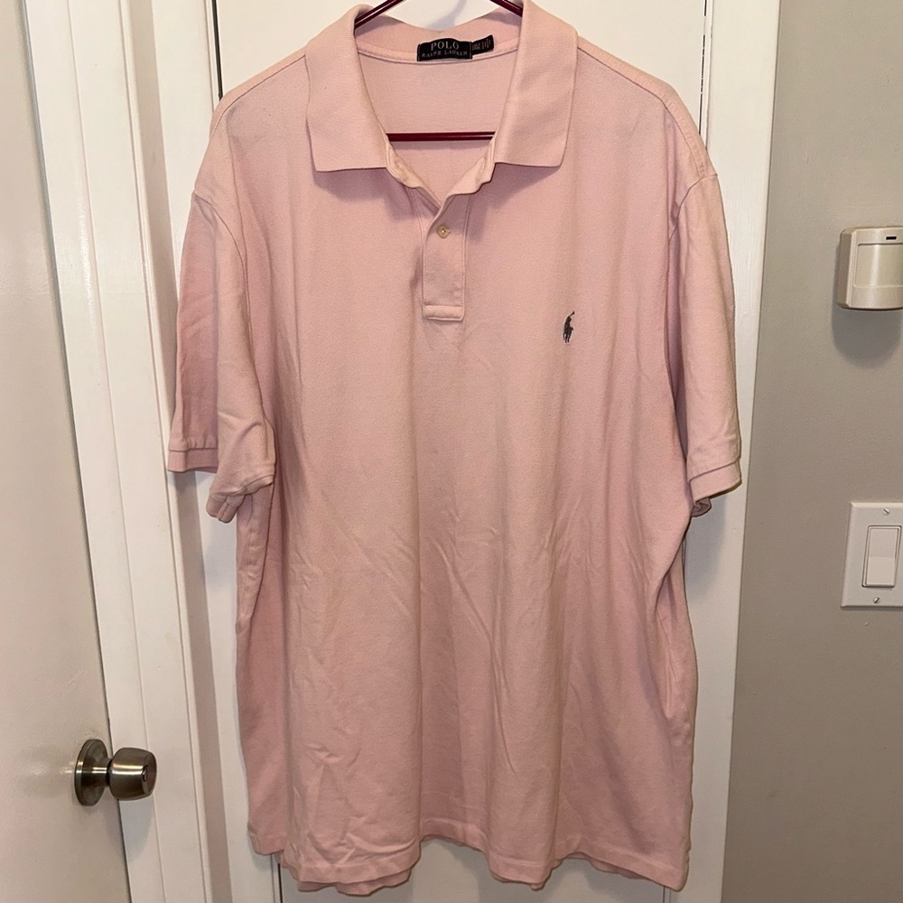 Polo Ralph Lauren 2XLT Light Pink Polo Shirt Short Sleeve Cotton EUC